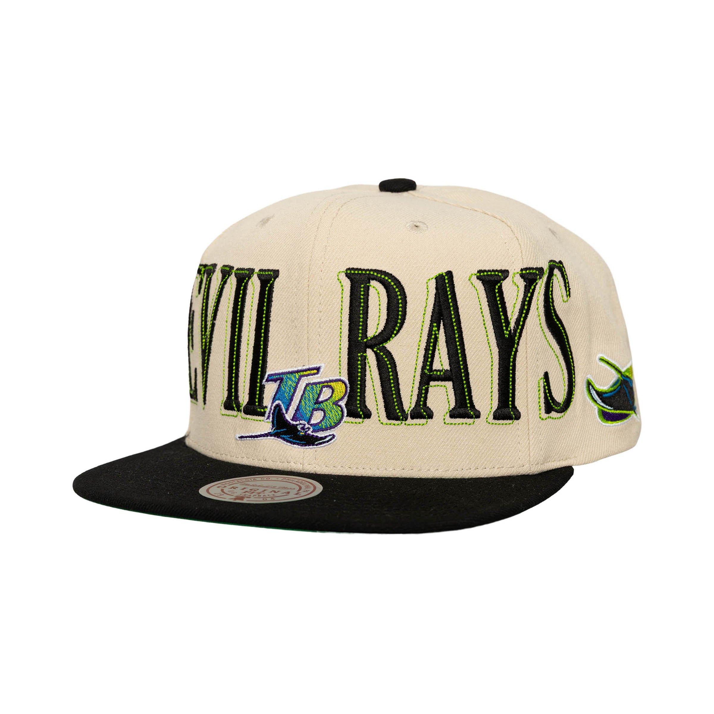 Mitchell & Ness Tampa Bay Rays Across Board Snapback Hat - Cream - CREAM